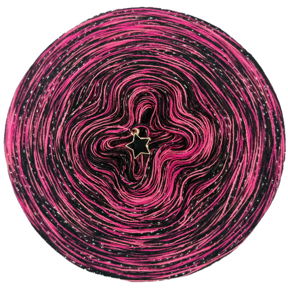 Melierter Bobbel mit Glitzer (2x Schwarz, Candy, Neonpink,)