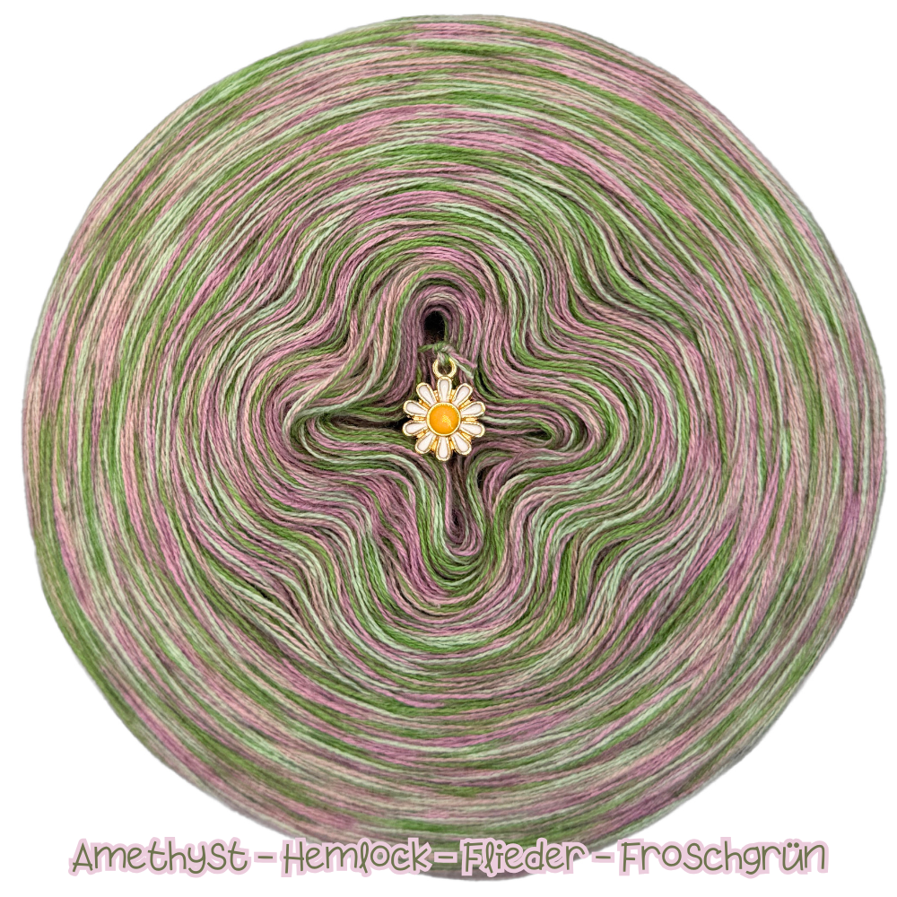 𝐒𝐨𝐟𝐨𝐫𝐭𝐤𝐚𝐮𝐟 Bobbel Meliert 1000m Lauflänge 4fädig (Amethyst, Hemlock, Flieder, Froschgrün)