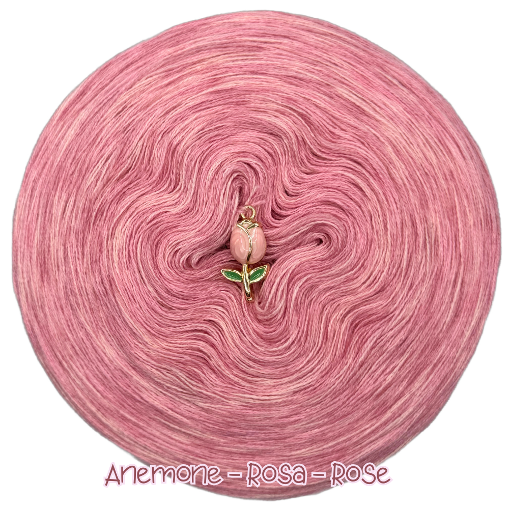 𝐒𝐨𝐟𝐨𝐫𝐭𝐤𝐚𝐮𝐟 Bobbel Meliert 1200m Lauflänge 3fädig (Anemone, Rosa, Rose)
