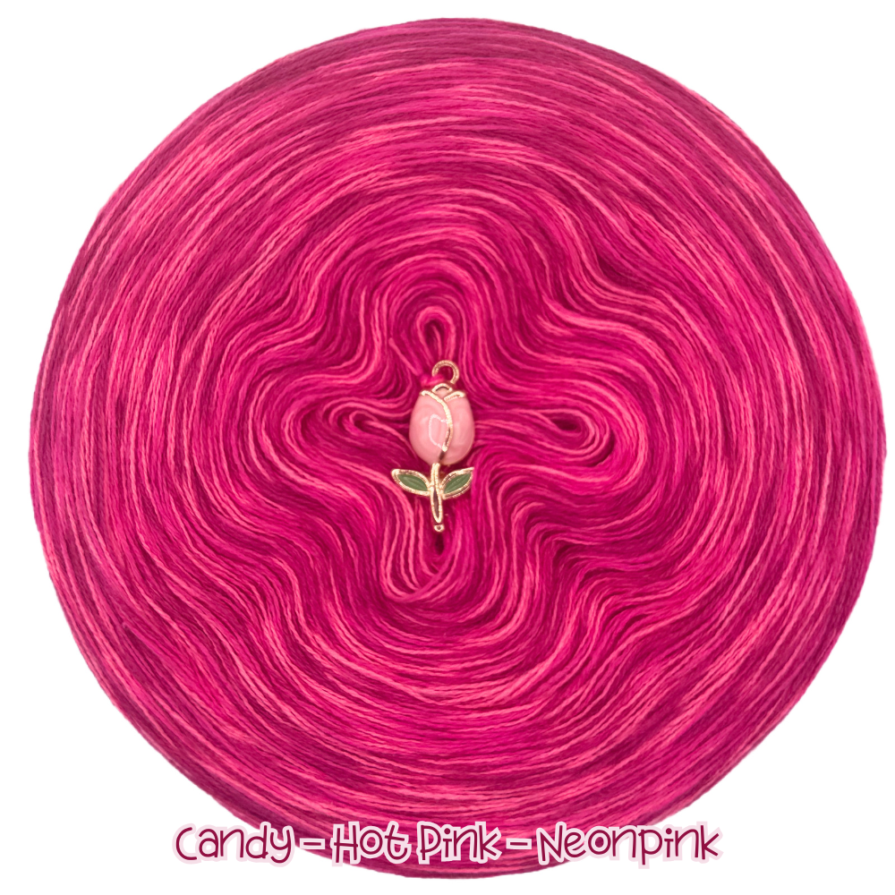 𝐒𝐨𝐟𝐨𝐫𝐭𝐤𝐚𝐮𝐟 Bobbel Meliert 1200m Lauflänge 3fädig (Candy, Hotpink, Neonpink)