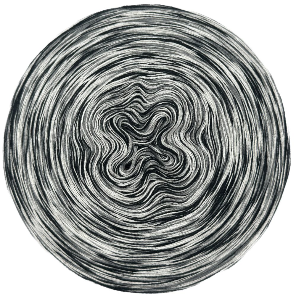 Melierter Bobbel (Schwarz, Weiß, Hellgrau, Mittelgrau)