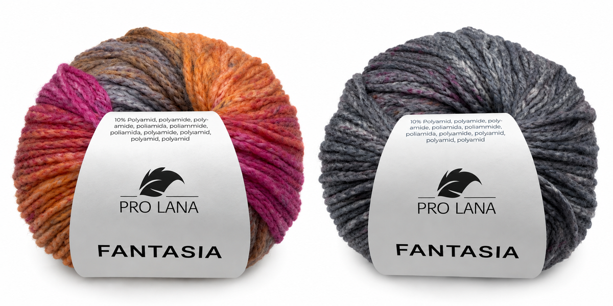Pro Lana Fantasia Farbe 182. orange/grau/pink