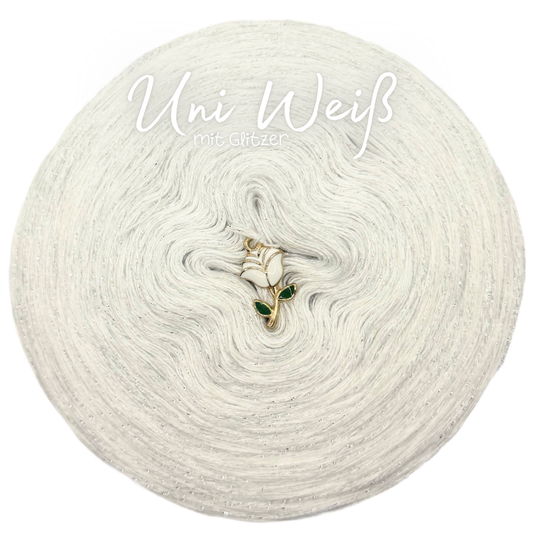 𝐒𝐨𝐟𝐨𝐫𝐭𝐤𝐚𝐮𝐟 Uni Bobbel Weiß + 3fädig + Glitzerfaden 1200m Lauflänge