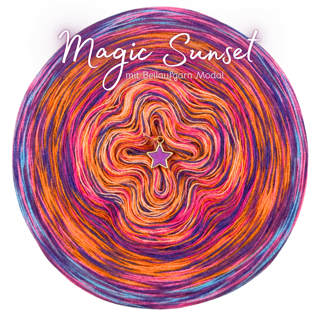 𝐒𝐨𝐟𝐨𝐫𝐭𝐤𝐚𝐮𝐟 Bobbel Magic Sunset 1000m Lauflänge 4fädig + Beilaufgarn Modal