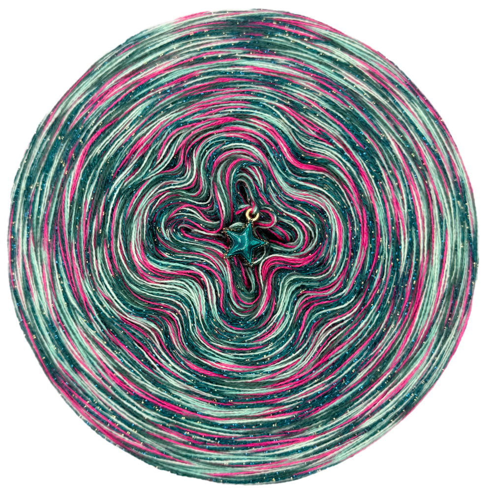 Melierter Bobbel mit Glitzer (Neonpink, Pistazie, Smaragd, Türkis Grün)