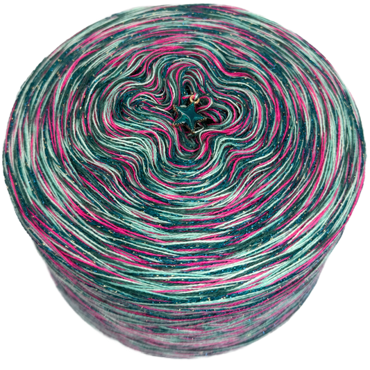 Melierter Bobbel mit Glitzer (Neonpink, Pistazie, Smaragd, Türkis Grün)