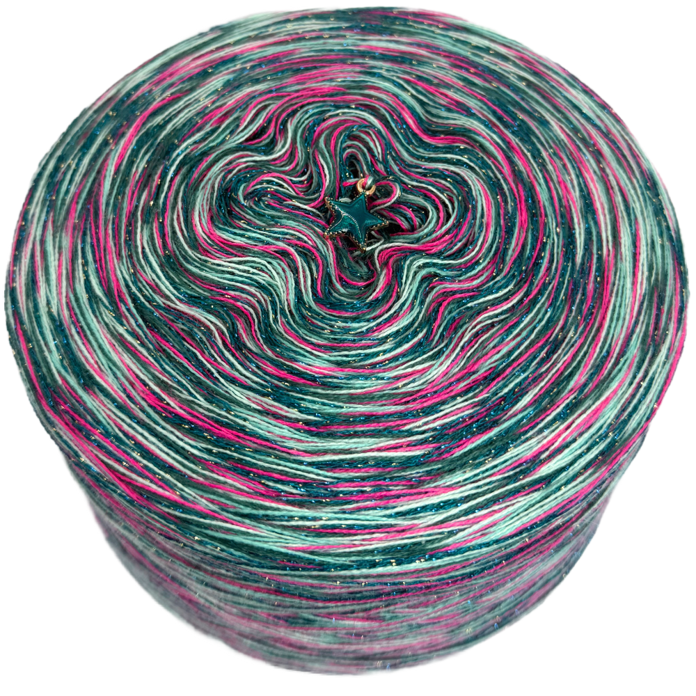 Melierter Bobbel mit Glitzer (Neonpink, Pistazie, Smaragd, Türkis Grün)