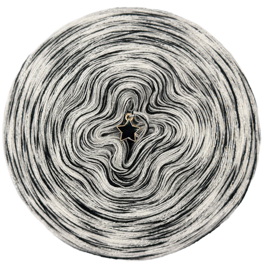 Melierter Bobbel mit Glitzer (2x Weiß, Hellgrau, Schwarz)