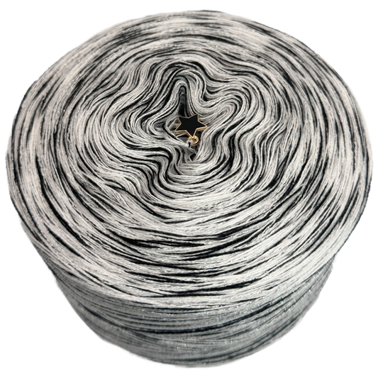 Melierter Bobbel mit Glitzer (2x Weiß, Hellgrau, Schwarz)