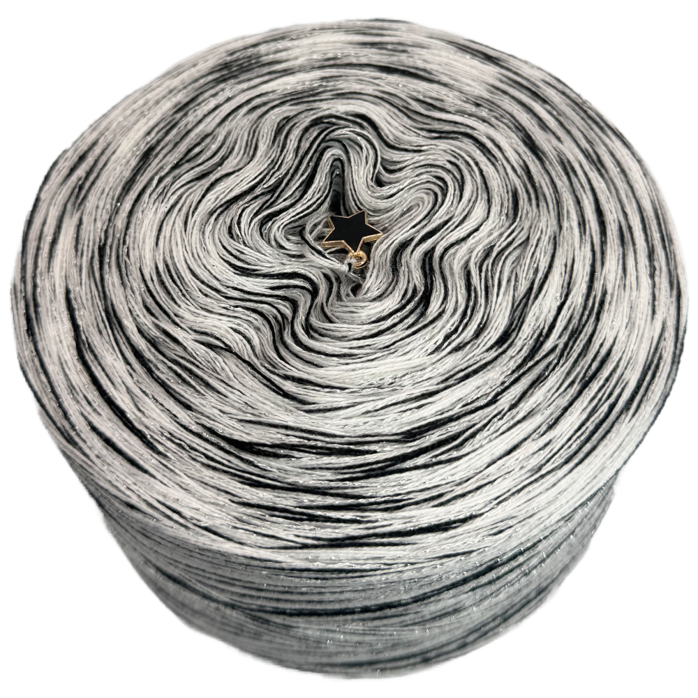 Melierter Bobbel mit Glitzer (2x Weiß, Hellgrau, Schwarz)