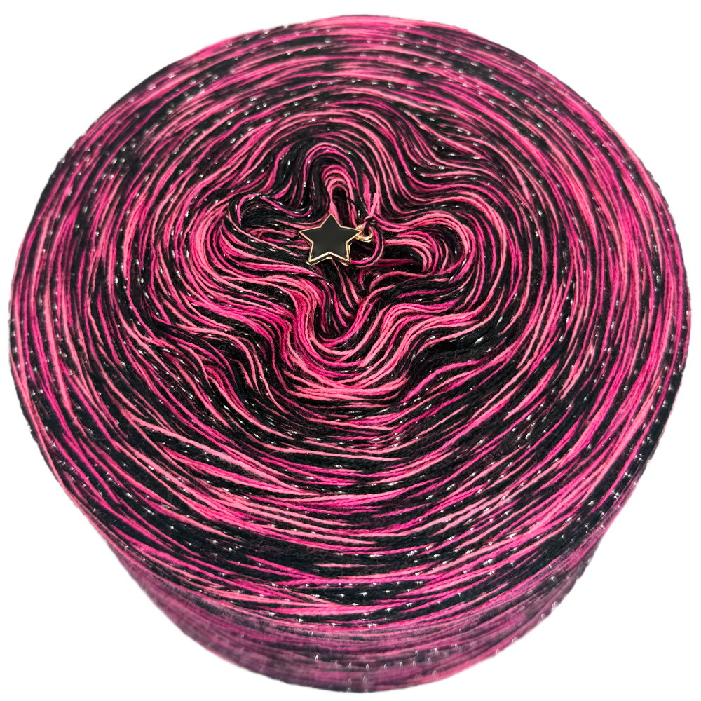 Melierter Bobbel mit Glitzer (2x Schwarz, Candy, Neonpink,)
