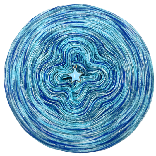 Melierter Bobbel mit Glitzer (Meerblau, Türkis, Hellpetrol, Enzian)