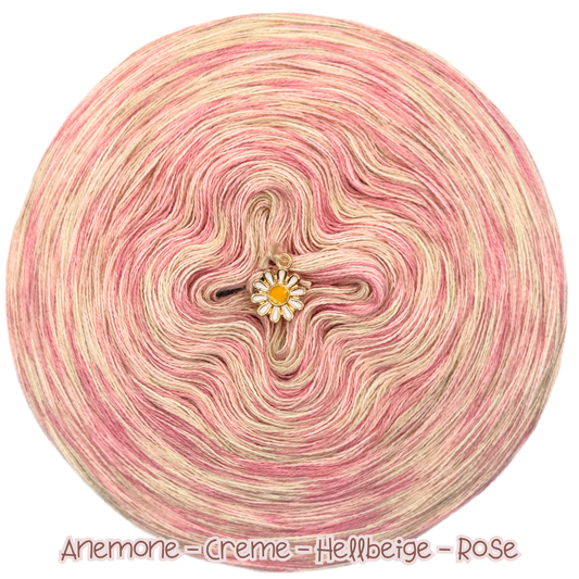 𝐒𝐨𝐟𝐨𝐫𝐭𝐤𝐚𝐮𝐟 Bobbel Meliert 1000m Lauflänge 4fädig (Anemone, Creme, Hellbeige, Rose)