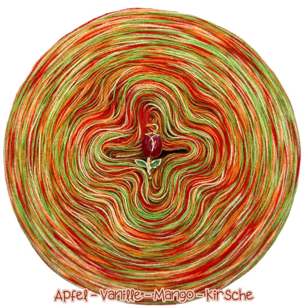 Melierter Bobbel 4fädig (Apfel, Vanille, Mango, Kirsche)
