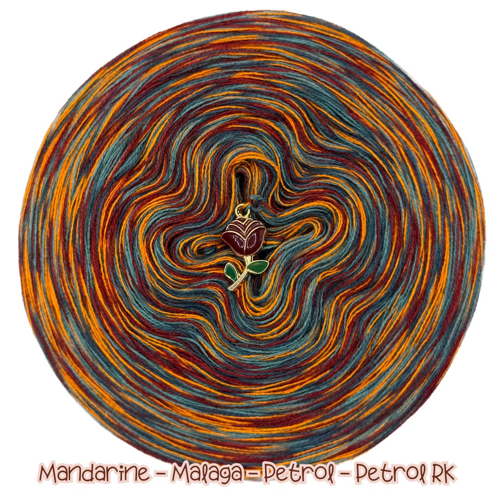 𝐒𝐨𝐟𝐨𝐫𝐭𝐤𝐚𝐮𝐟 Bobbel Meliert (Malaga, Mandarine, Petrol, Petrol RK) 1000m Lauflänge 4fädig