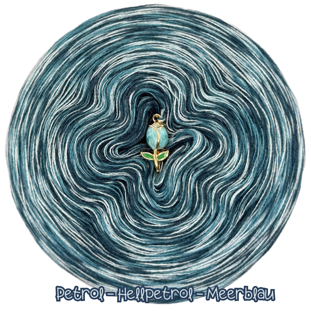 𝐒𝐨𝐟𝐨𝐫𝐭𝐤𝐚𝐮𝐟 Bobbel Meliert 1200m Lauflänge 3fädig (Petrol, Hellpetrol, Meerblau)
