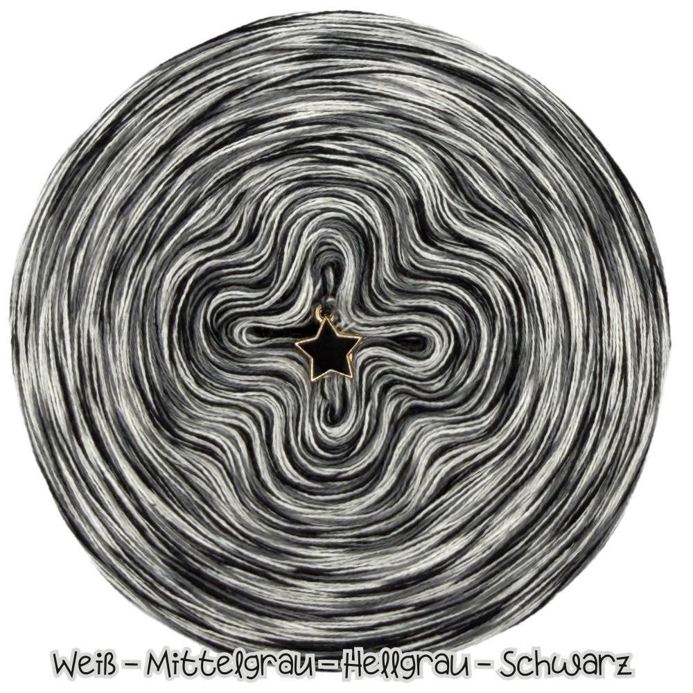 𝐒𝐨𝐟𝐨𝐫𝐭𝐤𝐚𝐮𝐟 Bobbel Meliert 1000m Lauflänge 4fädig (Weiß, Mittelgrau, Hellgrau, Schwarz)