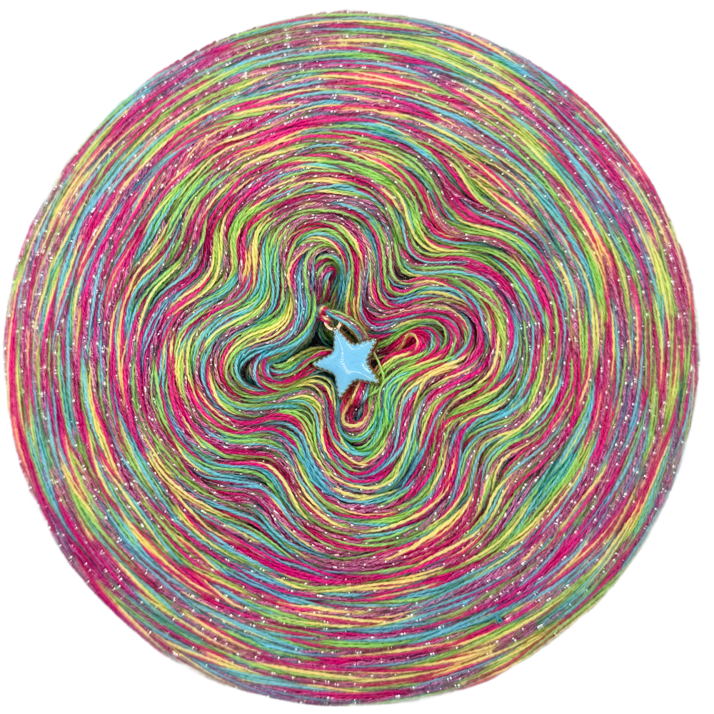 Melierter Bobbel mit Glitzer (Jalousie, Neonpink, Türkis, Apfel)