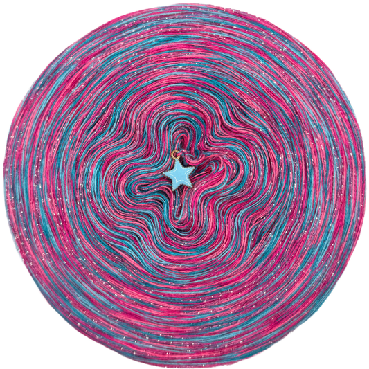 Melierter Bobbel mit Glitzer (Türkis Dunkel, Türkis, Candy, Neonpink)