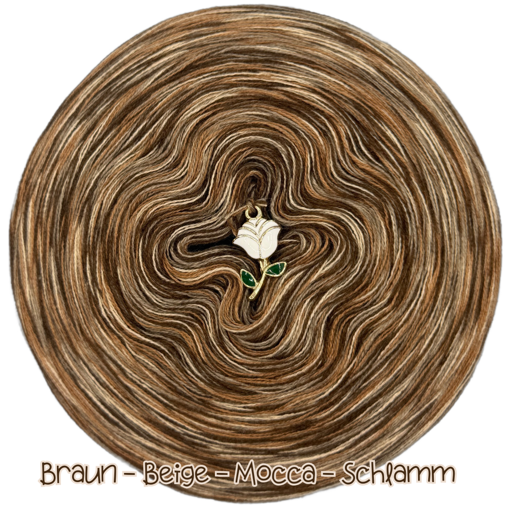 Melierter Bobbel 4fädig (Braun, Beige, Mocca, Schlamm)