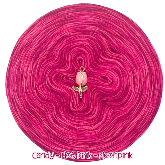 Melierter Bobbel 3fädig (Candy, Hotpink, Neonpink)