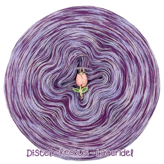 𝐒𝐨𝐟𝐨𝐫𝐭𝐤𝐚𝐮𝐟 Bobbel Meliert 1200m Lauflänge 3fädig (Distel, Krokus, Lavendel)