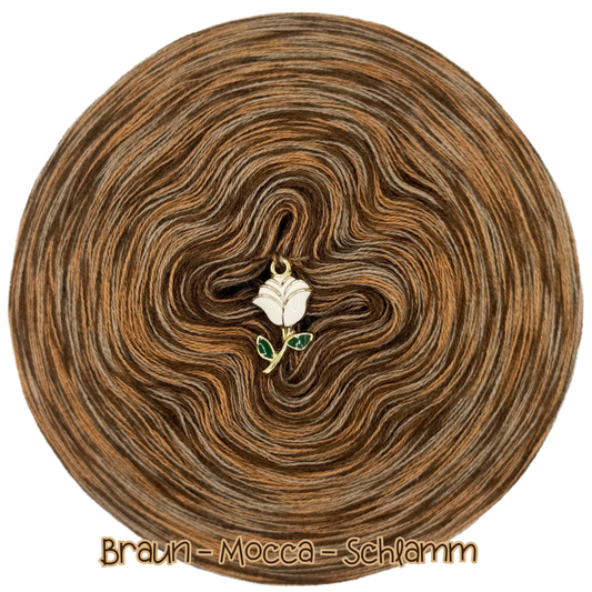 𝐒𝐨𝐟𝐨𝐫𝐭𝐤𝐚𝐮𝐟 Bobbel Meliert 1200m Lauflänge 3fädig (Braun, Mocca, Schlamm)