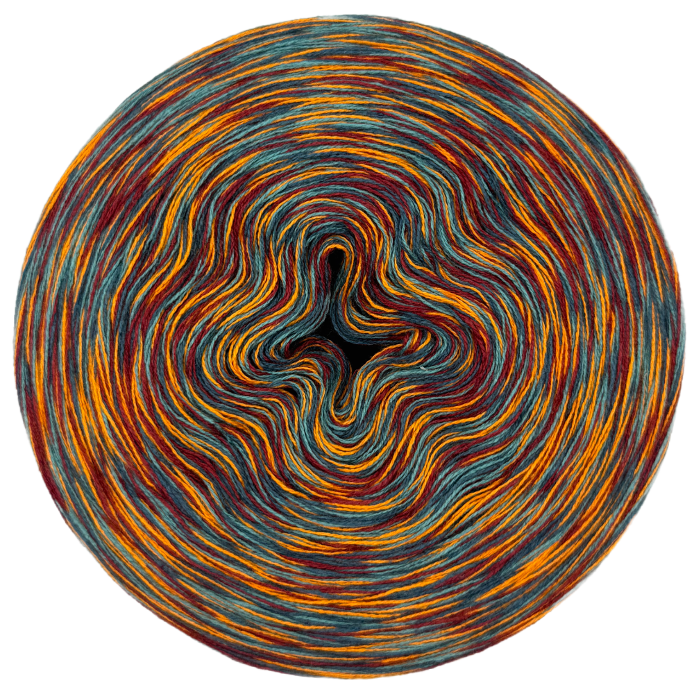 Melierter Bobbel (Malaga, Mandarine, Petrol RK, Petrol)