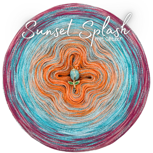 𝐒𝐨𝐟𝐨𝐫𝐭𝐤𝐚𝐮𝐟 Bobbel Sunset Splash 1000m Lauflänge 4fädig + Glitzerfaden