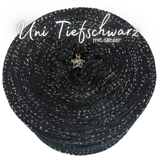 𝐒𝐨𝐟𝐨𝐫𝐭𝐤𝐚𝐮𝐟 Uni Bobbel Tiefschwarz + 3fädig + Glitzerfaden 1200m Lauflänge