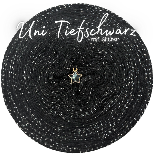 𝐒𝐨𝐟𝐨𝐫𝐭𝐤𝐚𝐮𝐟 Uni Bobbel Tiefschwarz + 3fädig + Glitzerfaden 1200m Lauflänge