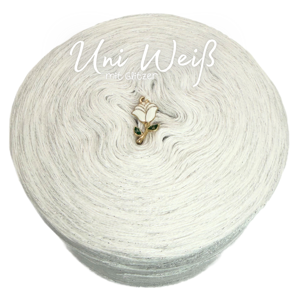 UNI Bobbel in der Farbe Weiß mit Glitzer